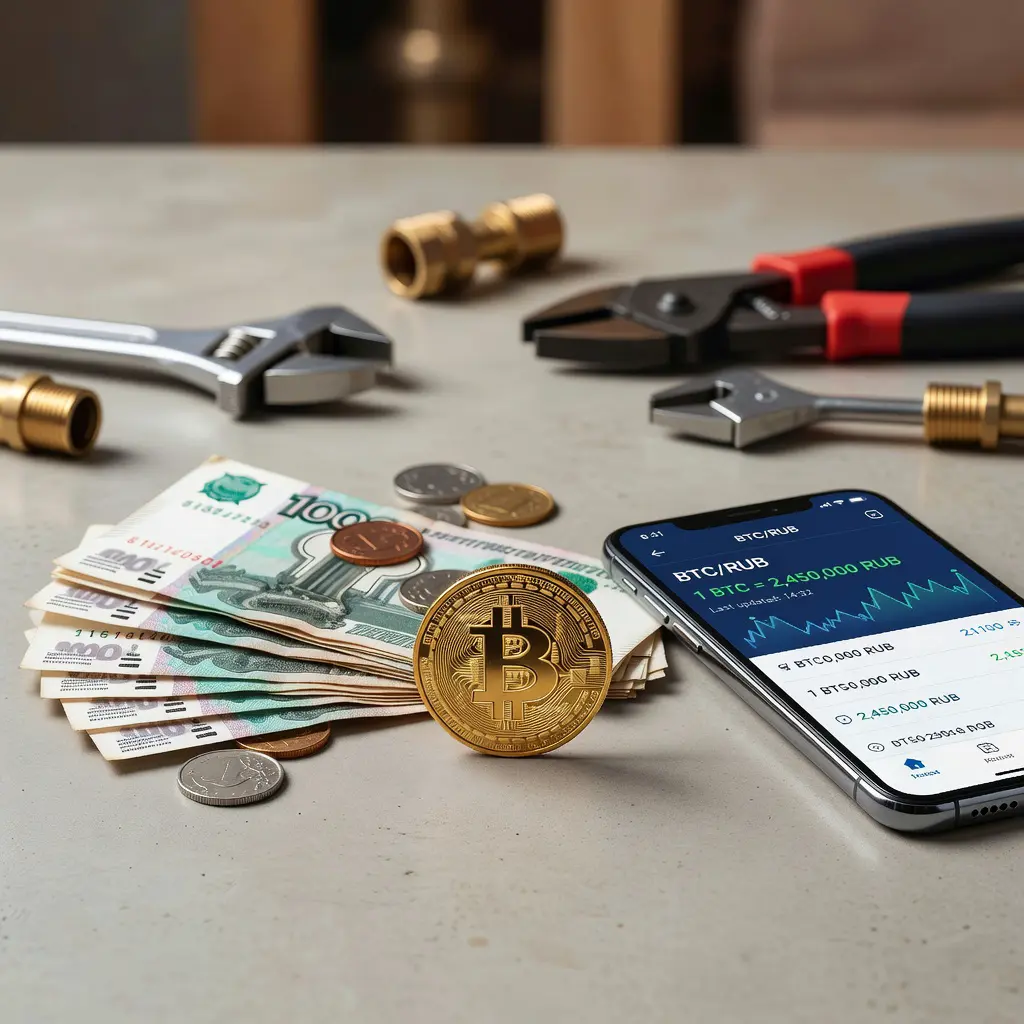Как провести обмен биткоина на рубли для оплаты сантехники