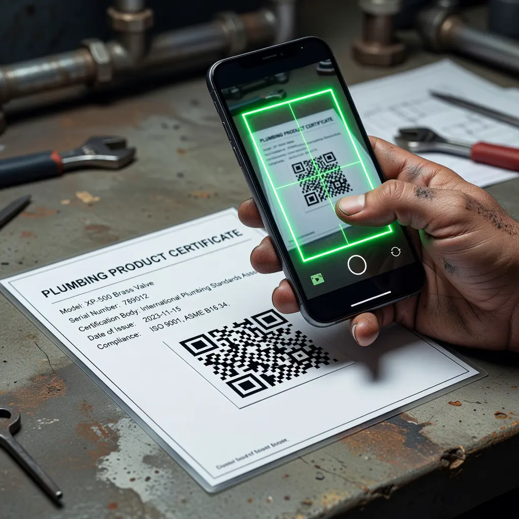 Проверка QR-кода Сканирование QR-кода на сертификате сантехники
