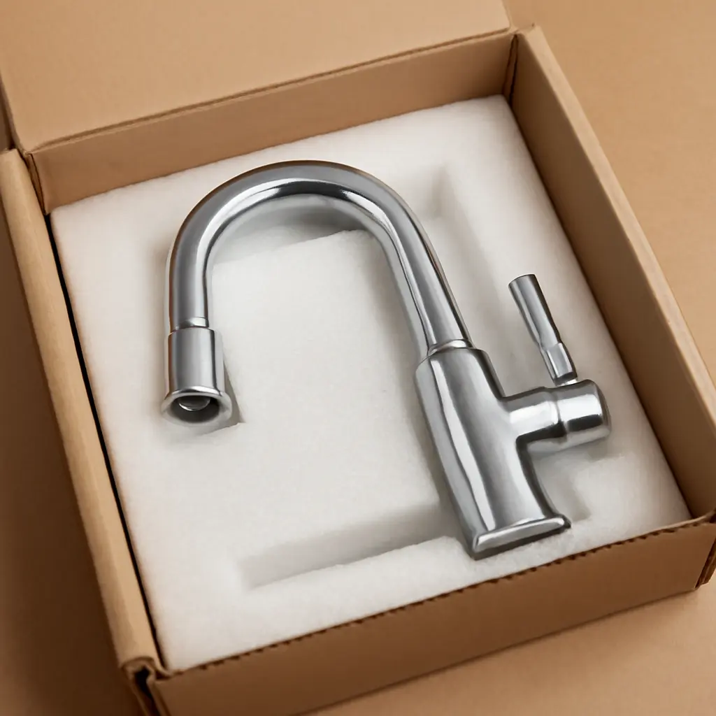 Упакованный смеситель готовый к отправке из интернет-магазина